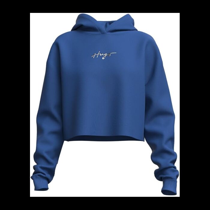 ⁦هودي قصير للنساء لون أزرق⁩ - الصورة ⁦2⁩