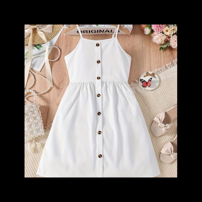 103378594_67de150d538a8 فستان بلا أكمام بناتي لون ابيض - الصورة 1