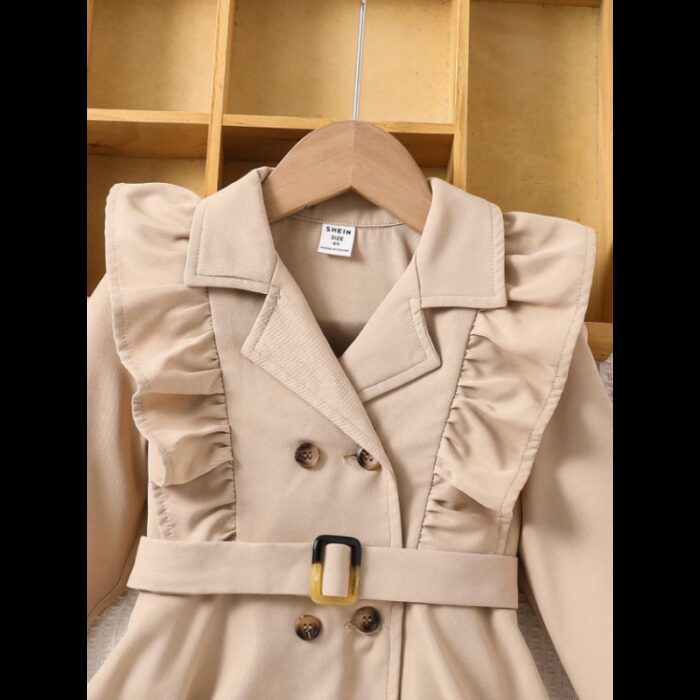 ⁦جاكيت طويل بناتي لون بيج⁩ - الصورة ⁦3⁩