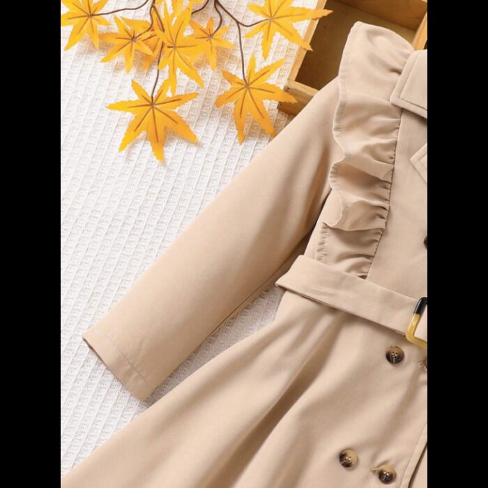 ⁦جاكيت طويل بناتي لون بيج⁩ - الصورة ⁦4⁩