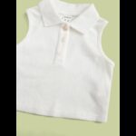 ⁦توب حفر بناتي للأطفال لون ابيض⁩ - الصورة ⁦4⁩