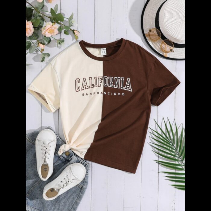 103378610_67de151e22472 تيشيرت نص كم بتصميم لوس انجلوس للأطفال لون أبيض وبني - الصورة 1