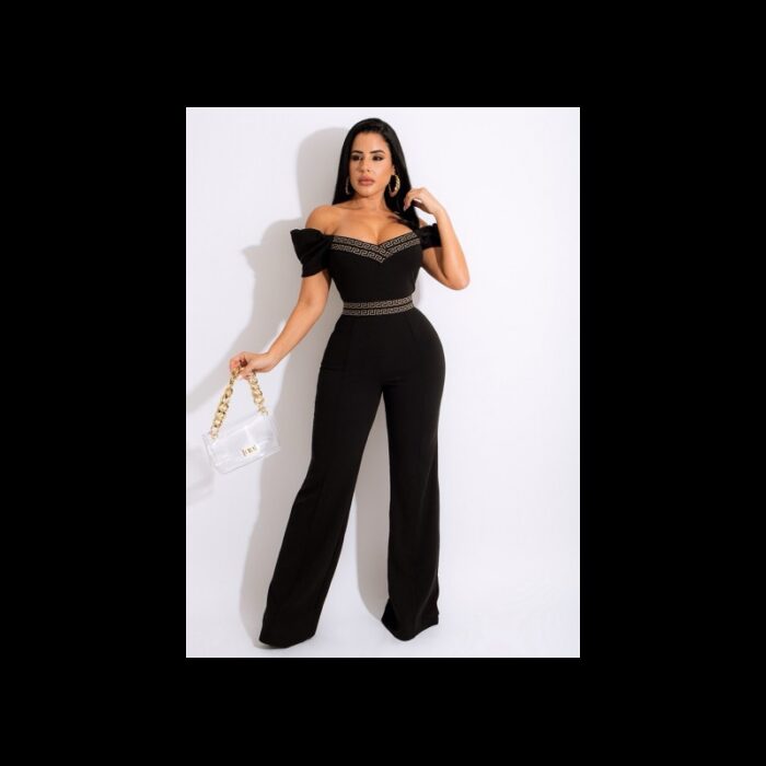 103378618_67de15246bcde طقم تيشيرت وبنطلون نسائي لون اسود - الصورة 1