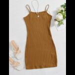 فستان قصير نسائي لون بني