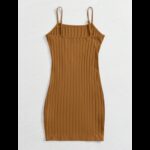 ⁦فستان قصير نسائي لون بني⁩ - الصورة ⁦2⁩