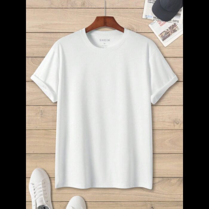 103378627_67de156a1a753 تيشيرت بباقة رقبة دائرية للرجال لون ابيض - الصورة 1