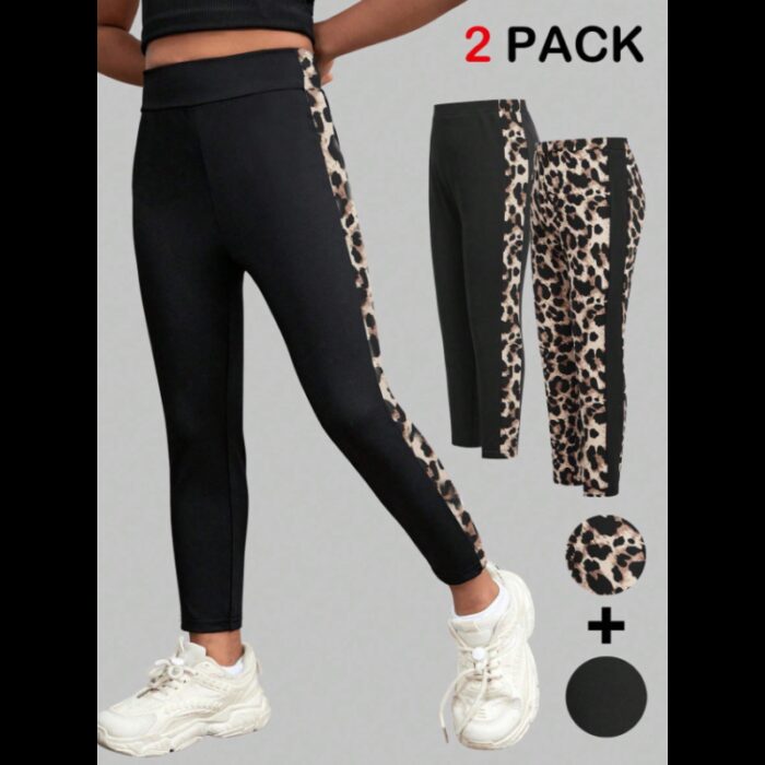 103378646_67de15af1930c طقم بنطال تايد للام وبنتها بنقشة النمر لون اسود - الصورة 1