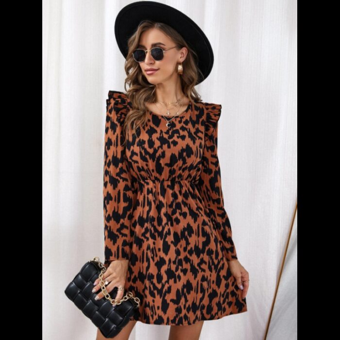 ⁦فستان قصة بلا أكمام للنساء لون اسود وكرميدي⁩ - الصورة ⁦5⁩