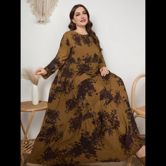 103378684_67de15fe05384 فستان نسائي كاجيوال طويل وفضفاض لون كرميدي - الصورة 1