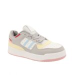 ⁦حذاء رياضي للنساء لون رمادي و أصفر و أبيض⁩ - الصورة ⁦3⁩