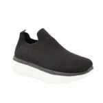 ⁦حذاء رياضي للنساء لون أسود ونعل أبيض⁩ - الصورة ⁦3⁩