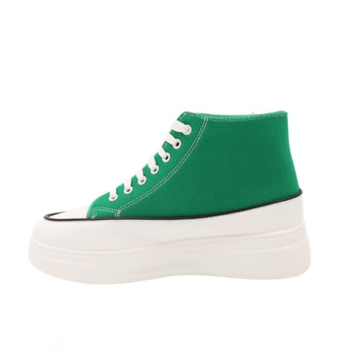 ⁦حذاء كاجوال برباط مع كعب للنساء لون أخضر⁩ - الصورة ⁦5⁩