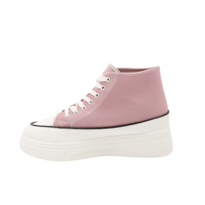 103378746_67de16c07915c حذاء كاجوال برباط مع كعب للنساء لون زهري فاتح - الصورة 1