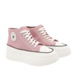 ⁦حذاء كاجوال برباط مع كعب للنساء لون زهري فاتح⁩ - الصورة ⁦3⁩