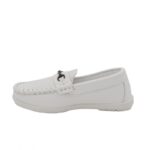 ⁦حذاء كاجوال جلد للأطفال لون أبيض⁩ - الصورة ⁦4⁩