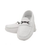⁦حذاء كاجوال جلد للأطفال لون أبيض⁩ - الصورة ⁦6⁩