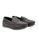 حذاء كاجوال جلد للأطفال لون أسود