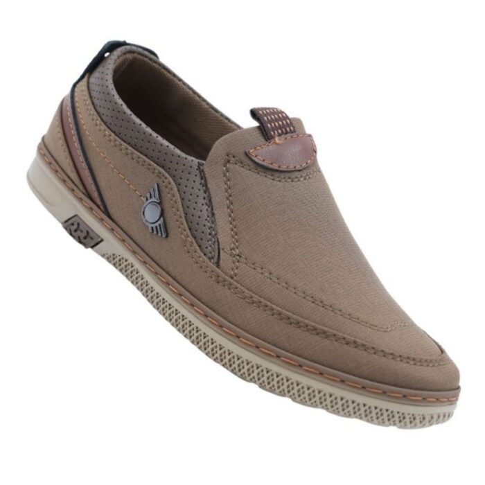 ⁦حذاء كاجوال للشباب لون كاكي ونعل بيج⁩ - الصورة ⁦7⁩