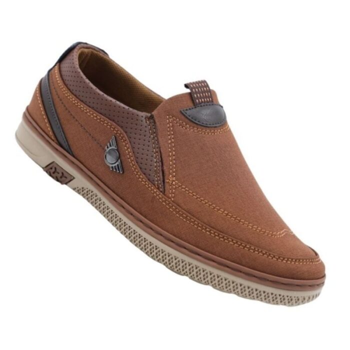 ⁦حذاء كاجوال للشباب لون عسلي ونعل بيج⁩ - الصورة ⁦7⁩