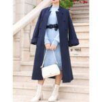 ⁦فستان صوف للنساء لون أزرق فاتح من Sami Boutique⁩ - الصورة ⁦2⁩