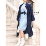 ⁦فستان صوف للنساء لون أزرق فاتح من Sami Boutique⁩ - الصورة ⁦3⁩