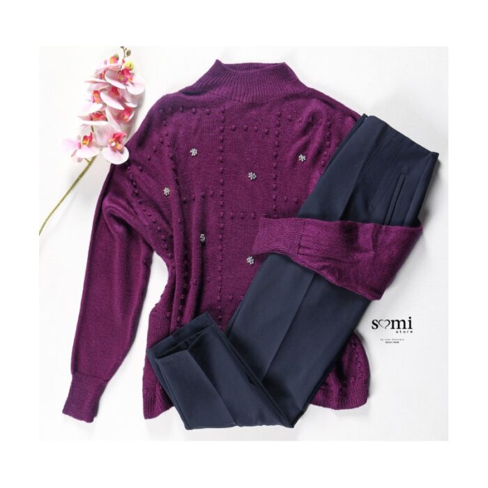 103378800_67de17496b8cf بلوزة شتوية للنساء لون بنفسجي من Sami Boutique - الصورة 1