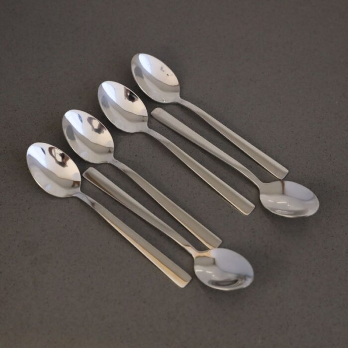 ⁦طقم معالق ستانلس ستيل 18/10 حجم صغير لون فضي6 قطع⁩ - الصورة ⁦2⁩