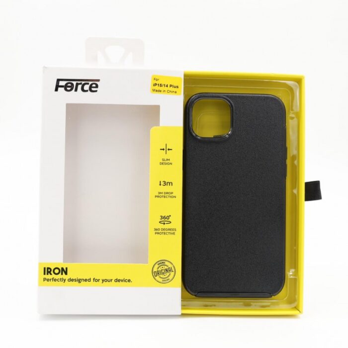 ⁦Force Iron Defender phone cover iPhone 15 /14 Plus- Black⁩ - الصورة ⁦3⁩
