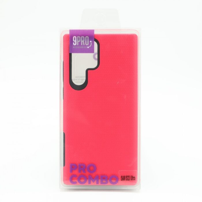 ⁦9PRO COMBO Defender phone cover S22 Ultra - Pink⁩ - الصورة ⁦2⁩