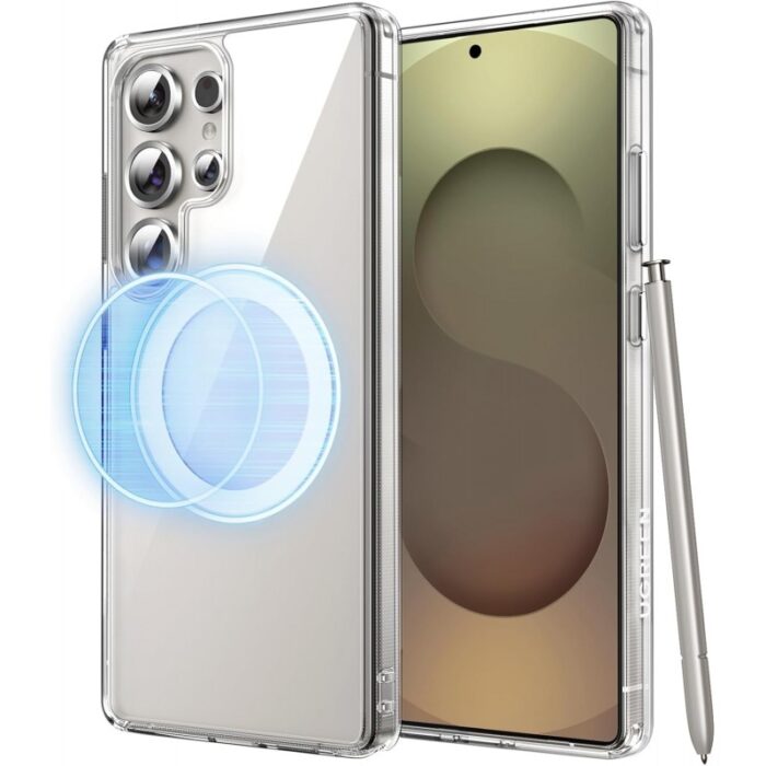 ⁦كفر حماية شفاف ماج سيف يدعم الشحن اللاسلكي سامسونغ اس 25 ألترا⁩ - الصورة ⁦2⁩