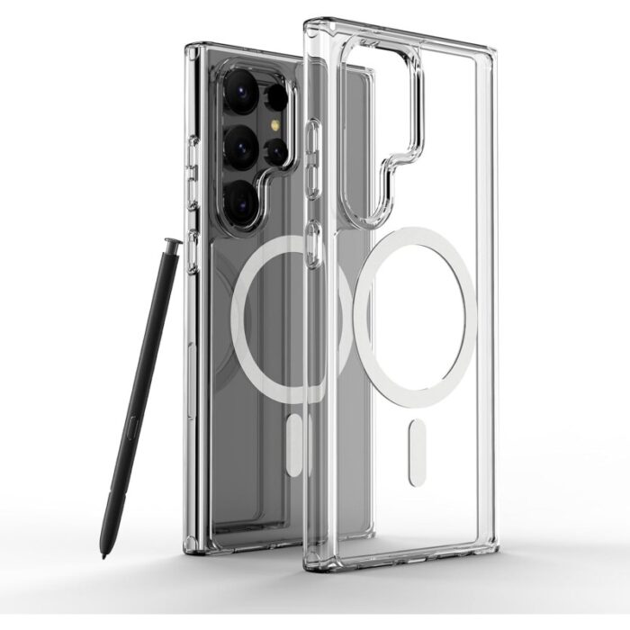 103378907_67de17ea0457a كفر حماية شفاف ماج سيف يدعم الشحن اللاسلكي سامسونغ اس 23 ألترا - الصورة 1