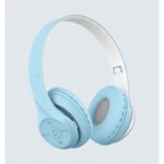 سماعة لاسلكية ST95 لون أزرق فاتح تدعم ذاكرة خارجية Wireless Earphone