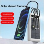 باور بانك تشحن على الطاقة الشمسية مع اربع وصلات لشحن كافة أنواع الجوالات سعة 20000 ملي أمبير ماركة urpin