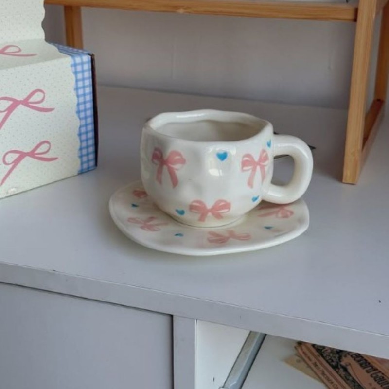 ⁦فنجان مع صحن لون أبيض⁩ - الصورة ⁦1⁩