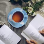 ⁦فنجان مع صحن لون أزرق بتصميم غيوم⁩ - الصورة ⁦5⁩