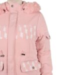 ⁦سترة بناتية مبطنة مع طاقية لون زهري فاتح⁩ - الصورة ⁦4⁩