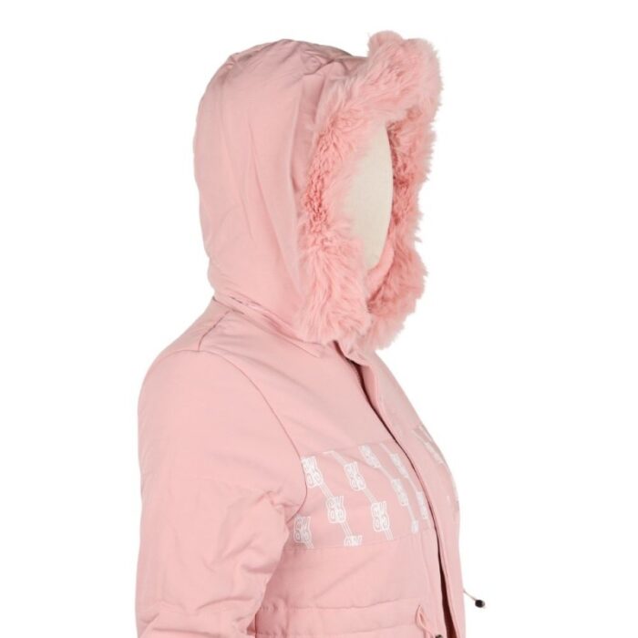 ⁦سترة بناتية مبطنة مع طاقية لون زهري فاتح⁩ - الصورة ⁦7⁩