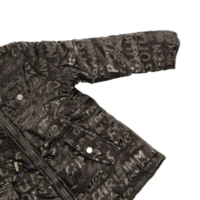 ⁦سترة بناتية مبطنة مع طاقية لون أسود⁩ - الصورة ⁦4⁩