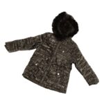 ⁦سترة بناتية مبطنة مع طاقية لون أسود⁩ - الصورة ⁦5⁩