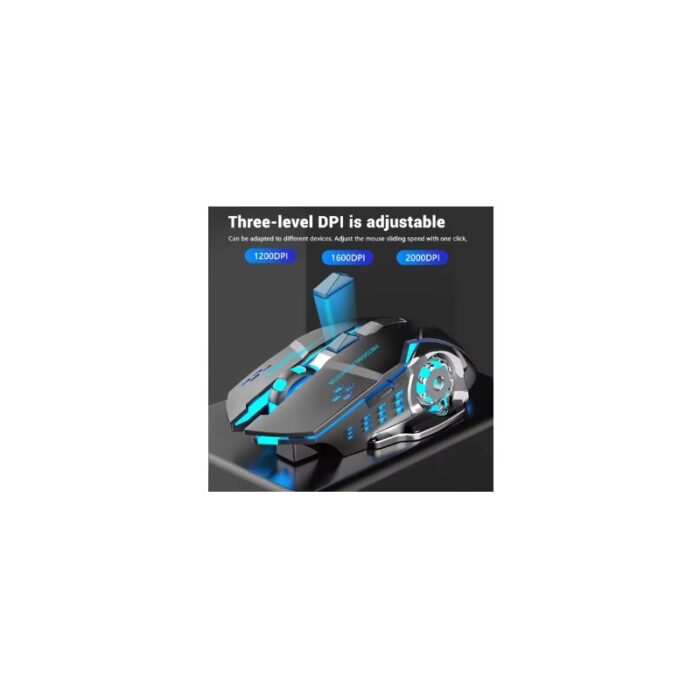 ⁦ماوس ألعاب لاسلكي قابل لإعادة الشحن- مع إضاءة LED  بـ 7 ألوان⁩ - الصورة ⁦4⁩