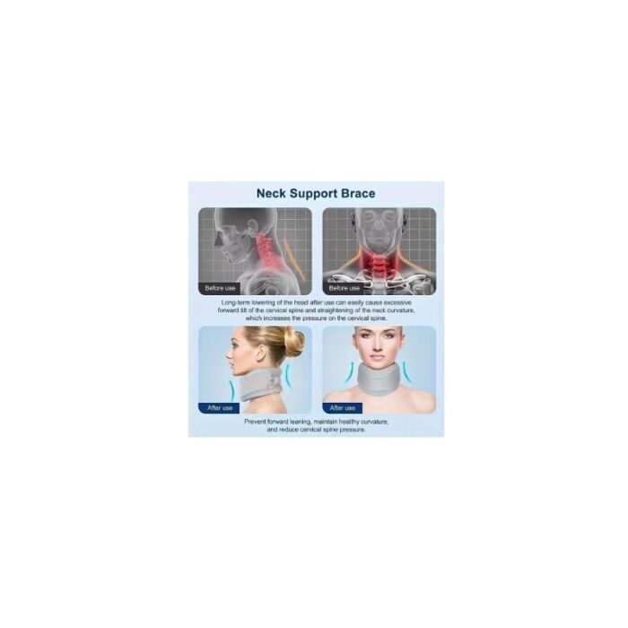 ⁦دعامة الرقبة الطبية لتخفيف الالام - يمكن وضعها في المنزل أو أثناء القيادة والسفر - للرجال والنساء-  حجم L⁩ - الصورة ⁦5⁩