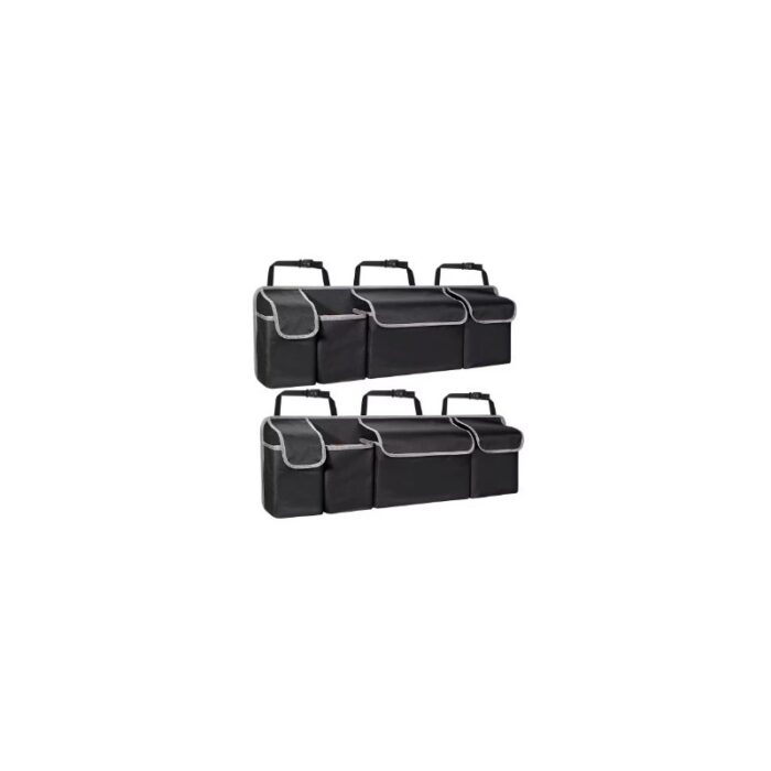 103378989_67de18931adeb بكج 2 منظم صندوق السيارة للتعليق على المقاعد الخلفية مع أحزمة قابلة للتعديل- لتخزين كافة المستلزمات بشكل مرتب وخالٍ من الفوضى - لون أسود - الصورة 1