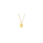 قلادة مربعة فخمة للنساء حرف S - مطلية بالذهب ومصنوعة من الستانلس ستيل المقاوم للصدأ