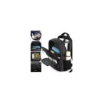 ⁦حقيبة ظهر للابتوب والسفر مع منفذ شحن USB ومنفذ لكيبل سماعة الرأس - سعة كبيرة ومقاومة للماء - تناسب لابتوب  مقاس 15.6 بوصة  - لون أسود- ماركة DOXUNGOO⁩ - الصورة ⁦3⁩