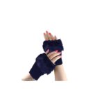 كفوف شتوية نص يد للصبايا - لون  كحلي