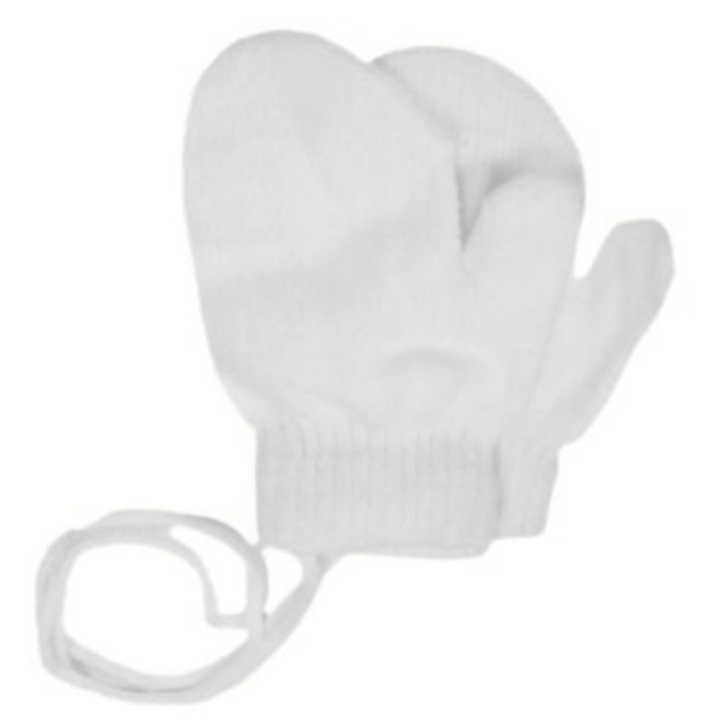 ⁦كفوف يد شتوية مع أربطة للأطفال - لون أبيض - من سنتين ل 5 سنوات⁩ - الصورة ⁦1⁩