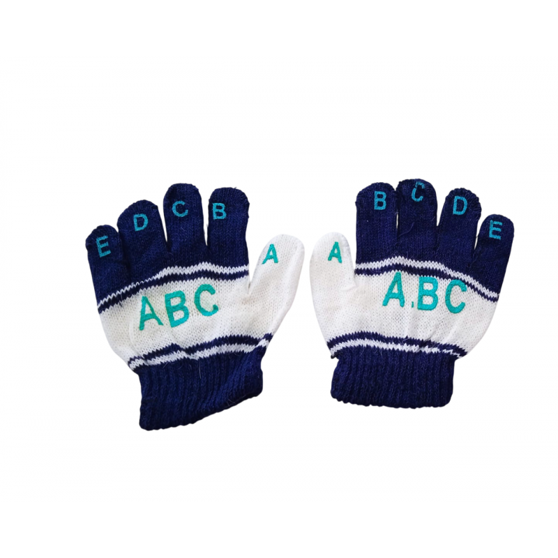 103379074_67de193f7a0dc كفوف شتوية للأطفال من 3 ل 5 سنوات - لون أبيض وكحلي - الصورة 1