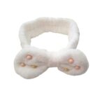 بندانة طوق شعر للنساء - للارتداء عند وضع  المكياج وغسل الوجه - لون أبيض