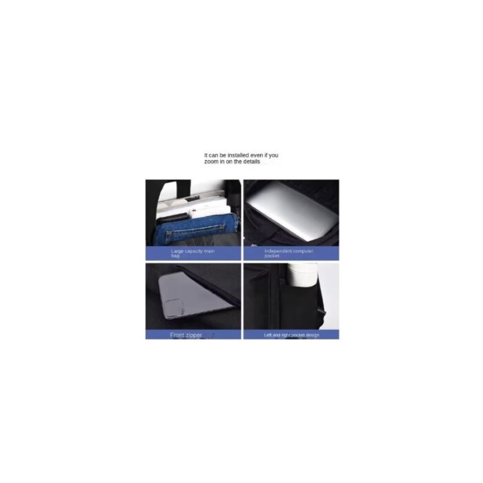 ⁦شنتة ظهر لابتوب عصرية للرجال متعددة الاستخدامات وذات سعة كبيرة - مع مدخل شحن USB لشحن جوالك في أي وقت - لون أسود- ماركة Fashion⁩ - الصورة ⁦3⁩