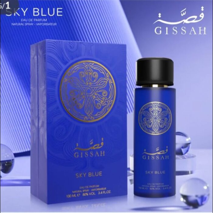 ⁦Gissah Sky Blue EDP By Gissah For Unisex 100ml- عطر قصة سكاي بلو من قصة للجنسين سعة 100 مل⁩ - الصورة ⁦2⁩